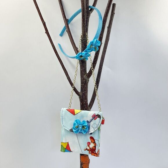 Girls Accessories Blue Purse Bag & Headband Set With Bow Winnie The Pooh - Picture 7 of 16